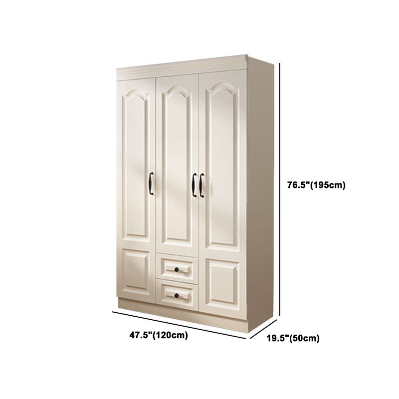 Contemporary White Wardrobe Cabinet Engineered Wood Storage Cabinet Clearhalo 'Armoires & Wardrobes' 'armoires_wardrobes' 'Bedroom Furniture' 'furn' 'furn_armoires_wardrobes' 'Furniture' 1200x1200_b7c7e7b1-3013-41ab-b582-31896a88f83e