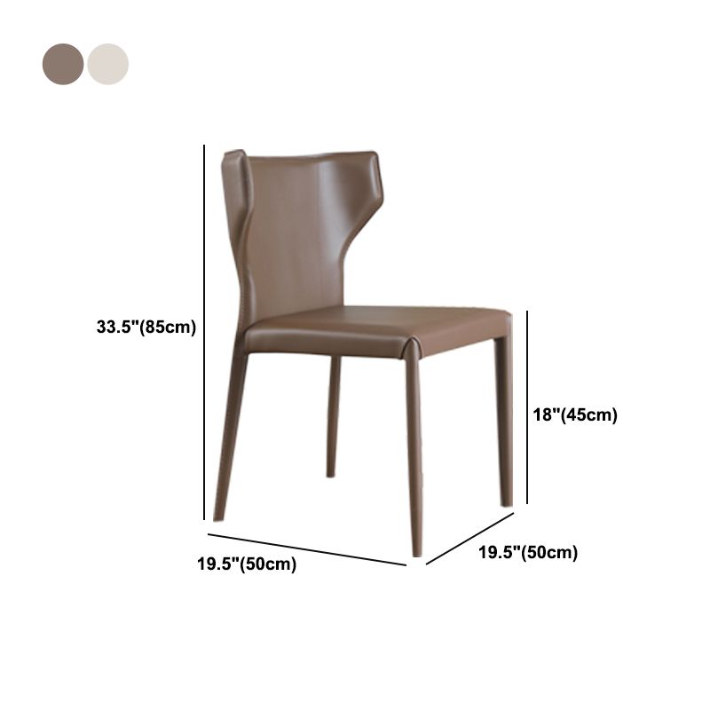 Contemporary Leather Dining Room Chair Wingback Side Armless Chair for Home Use Clearhalo 'Dining Chairs' 'Dining Tables & Seating' 'dining_chair' 'furn' 'furn_dining_chair' 'Furniture' 'Kitchen & Dining Furniture' 1200x1200_b7c95097-0fe2-401b-a42f-b375b5db263c