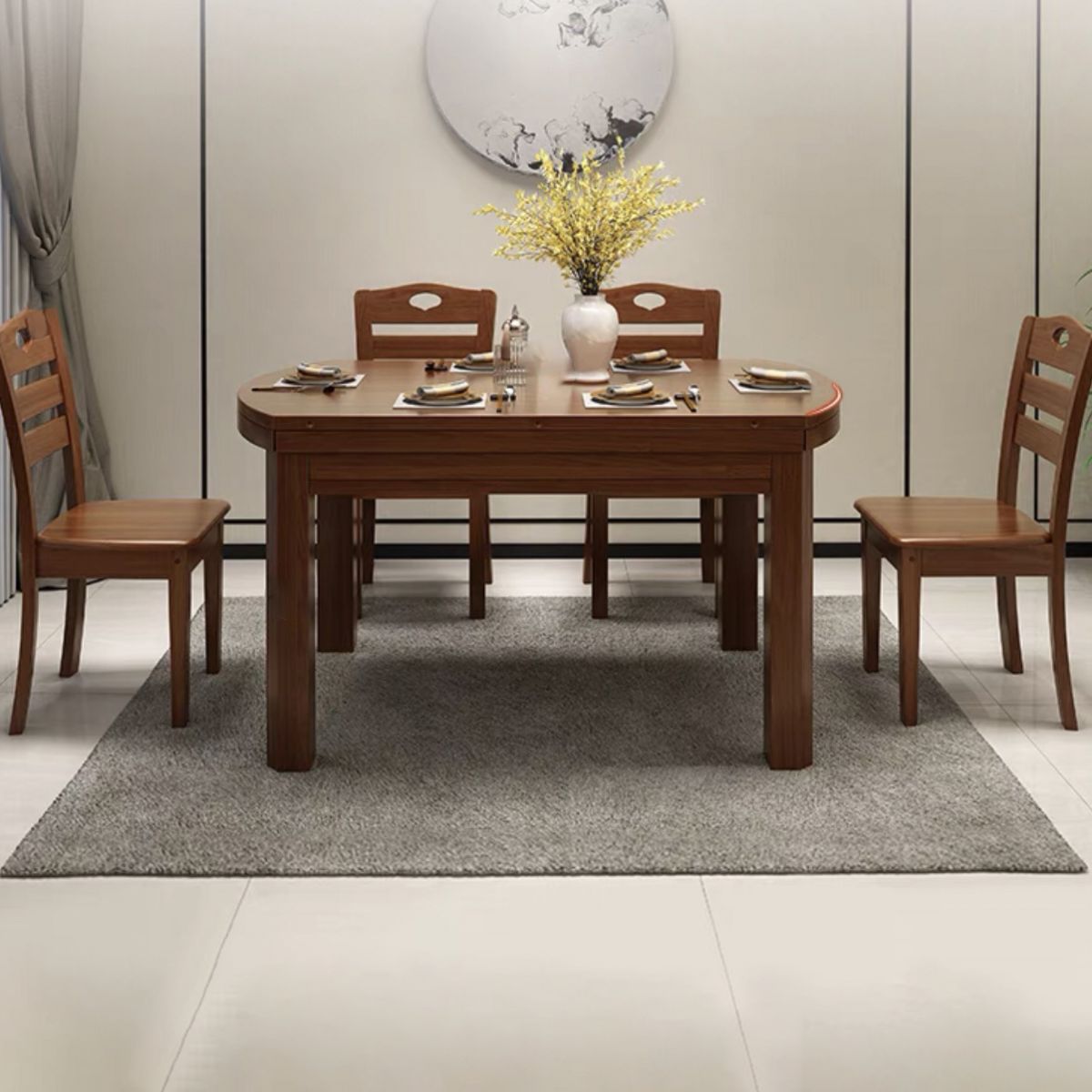 Standard Solid Wood Top Dining Set with 4 Dark Brown Wood Legs for Dining Furniture Clearhalo 'Dining Room Sets' 'Dining Tables & Seating' 'dining_room_set' 'furn' 'furn_dining_room_set' 'Furniture' 'furniture_dining_room_set' 'Kitchen & Dining Furniture' 'kitchen&dining_furn' 'kitchen' 1200x1200_b7ca4da9-1252-42e8-96ee-d4201a1bbba0