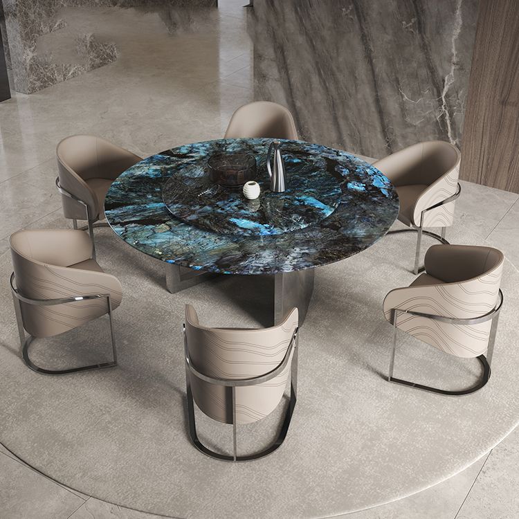 1/4/7 Pieces Stone Top Stainless Steel Base Dining Set for Home Clearhalo 'Dining Room Sets' 'Dining Tables & Seating' 'dining_room_set' 'furn' 'furn_dining_room_set' 'Furniture' 'Kitchen & Dining Furniture' 1200x1200_b7cad1f2-0fe6-4585-98c4-cd31ed7ea4a5