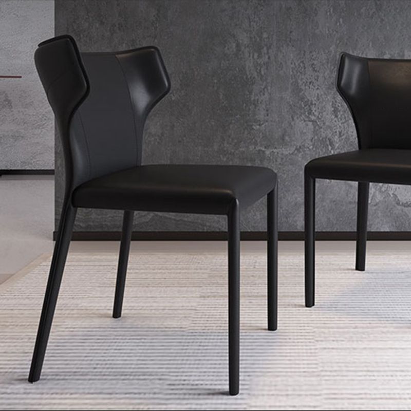 Faux Leather Armless Dining Chairs Modern Wingback Side Chair Clearhalo 'Dining Chairs' 'Dining Tables & Seating' 'dining_chair' 'furn' 'furn_dining_chair' 'Furniture' 'Kitchen & Dining Furniture' 1200x1200_b7cb3a14-b143-4863-a149-e229af232f18