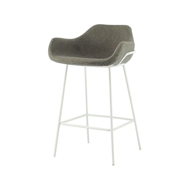 Scandinavian Upholstered Armed Bar Stool Matte Finish Footrest Home Stool Clearhalo 'Bar Furniture' 'Bar Stools' 'bar_stools' 'furn' 'furn_bar_stools' 'Furniture' 'furniture_bar_stools' 'Kitchen & Dining Furniture' 1200x1200_b7cbddfa-af8c-46e8-b235-da07f985d694