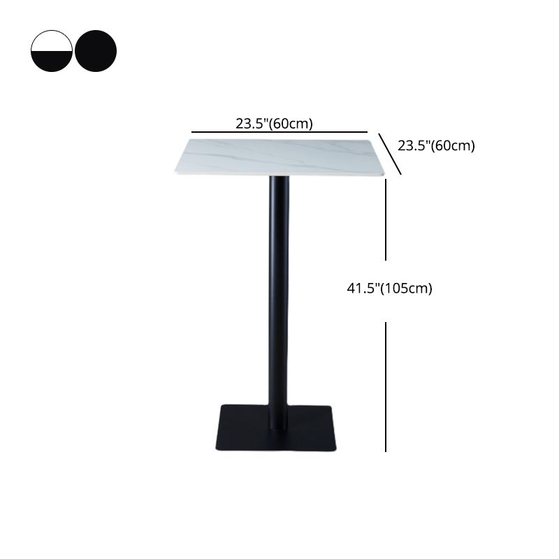 Industrial Black Iron Bar Dining Table Stone Top Engineered Wood Indoor Bistro Table Clearhalo 'Bar Furniture' 'Bar Tables' 'bar_tables' 'furn' 'furn_bar_tables' 'Furniture' 'furniture_bar_tables' 'Kitchen & Dining Furniture' 1200x1200_b7cc9ba4-3d43-41a3-b13b-48410e8ee0e2