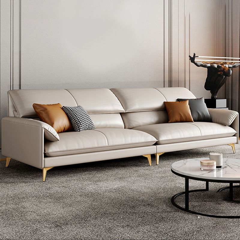 標準本革の現代枕トップアームステイン耐性ソファソファ