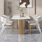 Set da tavolo in metallo in pietra sinterizzata stile nordico glam Set da pranzo da 1/3/4/5 pezzi