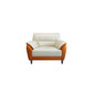 Genuine Leather Stain Resistant Contemporary Settee Couch in Orange and White Clearhalo 'furn' 'furn_sofas' 'Furniture' 'Living Room Furniture' 'Sofa' 'sofas' 1200x1200_b7cd00b4-8777-4fdd-acc6-1a96820598fd