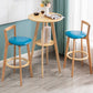 Nordic Armless Backrest Counter Stool Wood Cashier Bar Stool with Cushion and Pedal