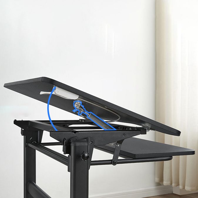 Bureau de bureau de piédestal pliant avec bureau d'écriture contemporain avec roues lance-roues