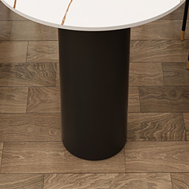 Modern Stone and Steel Dinette Table Double Pedestal Dining Room Black Frame Table Clearhalo 'Dining Tables & Seating' 'Dining Tables' 'dining_table' 'furn' 'furn_dining_table' 'Furniture' 'furniture_dining_table' 'Kitchen & Dining Furniture' 'kitchen' 'kitchen_dining_table' 1200x1200_b7d1d346-47a2-4c6c-b2f1-dc64aba78118