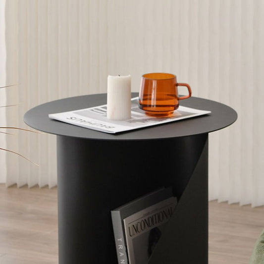 コンテンポラリーラウンドエンド表18.5 "背の高いメタルペデスタルサイドテーブル