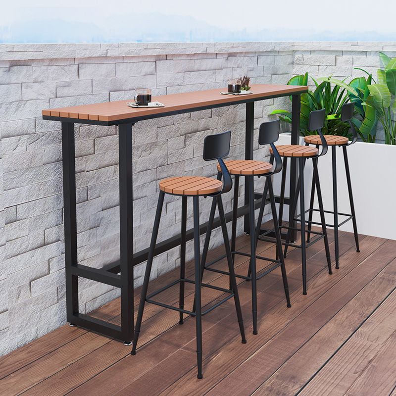 Outdoor 42-inch Height Bar Table Industrial Style Wood Bar Table Clearhalo 'Bar Furniture' 'Bar Tables' 'bar_tables' 'furn' 'furn_bar_tables' 'Furniture' 'furniture_bar_tables' 'Kitchen & Dining Furniture' 1200x1200_b7d33276-19ff-4041-87cb-57bc69d308b7