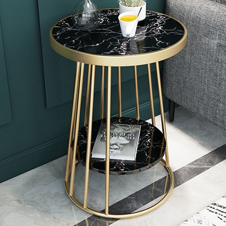 Mesa de acento industrial Nightsnant de 24.4 "Cama de altura Nightsnantal con 2 estantes