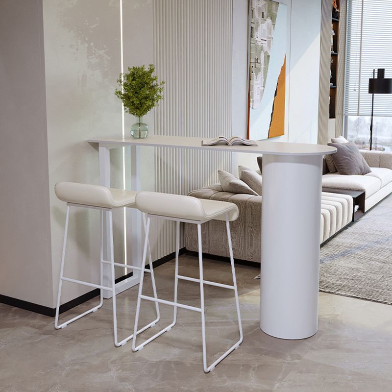 Metal and Stone Pub Set 1/2/3 Pcs Modern Indoor Bar Table with Upholstered Stools Clearhalo 'Bar Furniture' 'furn' 'furn_home_bar_bar_sets' 'Furniture' 'Home Bars & Bar Sets' 'home_bar_bar_sets' 'Kitchen & Dining Furniture' 1200x1200_b7d5378b-c095-4029-9609-62dcef107b69
