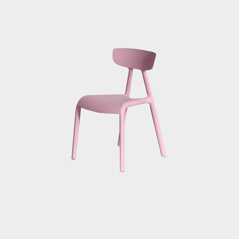 Metal Solid Color Armless Chair Four-Leg Stackable Accent Chair