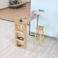 Modern Wood Bar Table with Rectangle Table Top Double Pedestal Table - 15.8'' Square Clearhalo 'Bar Furniture' 'Bar Tables' 'bar_tables' 'furn' 'furn_bar_tables' 'Furniture' 'furniture_bar_tables' 'Kitchen & Dining Furniture' 1200x1200_b7d72e2e-4808-4bc0-9095-157b503156e9