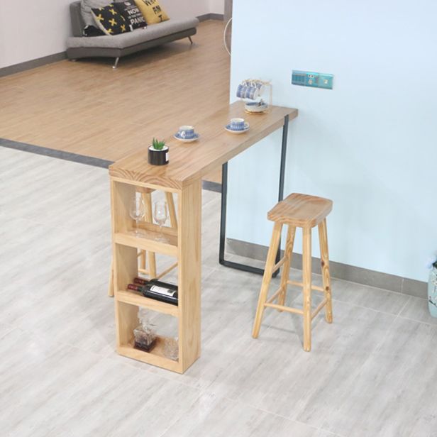 Modern Wood Bar Table with Rectangle Table Top Double Pedestal Table - 15.8'' Square Clearhalo 'Bar Furniture' 'Bar Tables' 'bar_tables' 'furn' 'furn_bar_tables' 'Furniture' 'furniture_bar_tables' 'Kitchen & Dining Furniture' 1200x1200_b7d72e2e-4808-4bc0-9095-157b503156e9