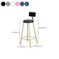 Glam Armless Backrest Counter Stool Iron Bar Stool with Velvet Cushion and Pedal for Cafe Clearhalo 'Bar Furniture' 'Bar Stools' 'bar_stools' 'furn' 'furn_bar_stools' 'Furniture' 'Kitchen & Dining Furniture' 1200x1200_b7d8e8b0-1bfc-4ef5-9e9e-1f5604d53971