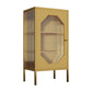 Glam Metal Curio Cabinet Glass Doors Hutch Buffet for Bedroom Clearhalo 'Display & China Cabinets' 'display_china_cabinets' 'furn' 'furn_display_china_cabinets' 'Furniture' 'Kitchen & Dining Furniture' 1200x1200_b7d905ff-b2d4-42ce-8b11-1baf6ebb2044