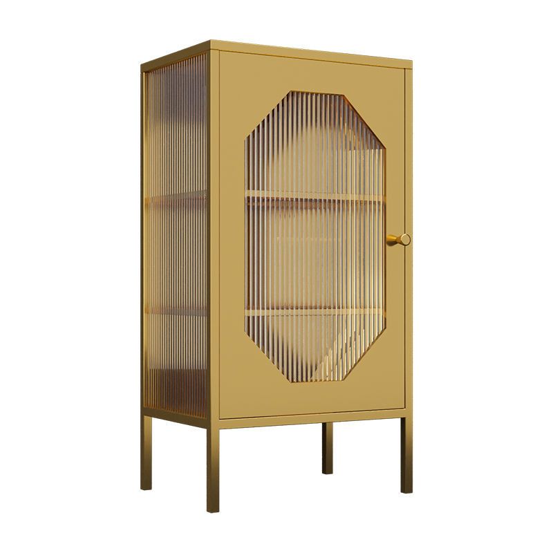 Glam Metal Curio Cabinet Glass Doors Hutch Buffet for Bedroom Clearhalo 'Display & China Cabinets' 'display_china_cabinets' 'furn' 'furn_display_china_cabinets' 'Furniture' 'Kitchen & Dining Furniture' 1200x1200_b7d905ff-b2d4-42ce-8b11-1baf6ebb2044