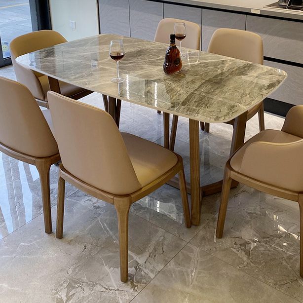 Solid Wood Contemporary Rectangular Dining Table Sintered Stone Top Table for Dining Room Clearhalo ' dining_table' 'Dining Tables & Seating' 'Dining Tables' 'furn' 'furn_dining_table' 'Furniture' 'furniture_dining_table' 'Kitchen & Dining Furniture' 'kitchen&dining_furn' 'kitchen' 'kitchen_dining_table' 1200x1200_b7da7ac2-980b-4b8b-82a4-490f0c18a93b