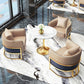 Glam Style Dinette Set 1/4/5 Pcs Round Stone Dinette Table with Solid Chair