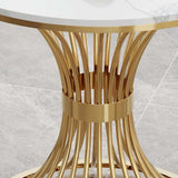 Mesa de comedor redonda moderna para mesa de comedor de cocina con base de metal