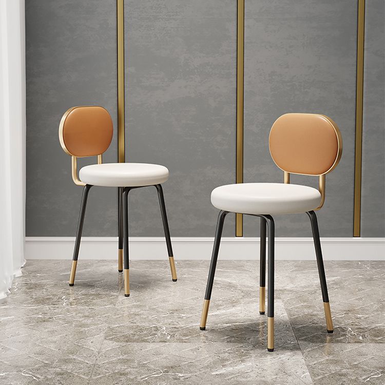 Nordic Design Open Back Side Armless Chairs Faux Leather Side Chair Clearhalo ' kitchen&dining_furn' 'Dining Chairs' 'Dining Tables & Seating' 'dining_chair' 'furn' 'furn_dining_chair' 'Furniture' 'furniture_dining_chair' 'Kitchen & Dining Furniture' 'kitchen' 1200x1200_b7db4db1-484c-4aad-8123-9bd470b994f0