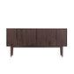 Modern 6 Doors Dining Server Pine Solid Wood Sideboard Table