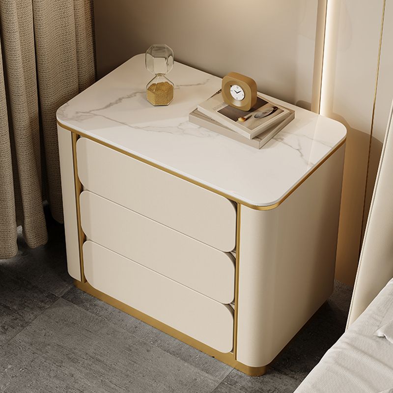 Stein am Nachtschrank Klassiker Glambett Nachttisch mit 3 Schubladen