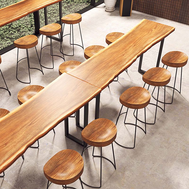 Industrial Rectangle Bar Table Solid Wood Bistro Bar Desk with Sled Base Clearhalo 'Bar Furniture' 'Bar Tables' 'bar_tables' 'furn' 'furn_bar_tables' 'Furniture' 'Kitchen & Dining Furniture' 1200x1200_b7dc06b9-8de8-45ab-b82f-125b15a1576a
