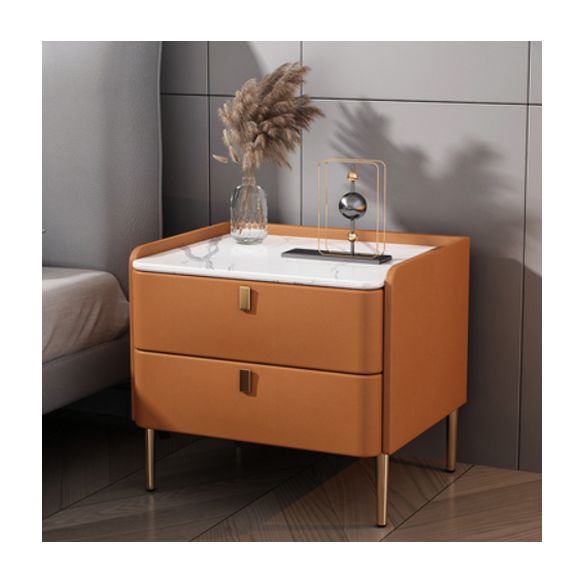 Nightand de lit de luxe léger 2 tiroirs table de nuit avec des jambes pour chambre à coucher