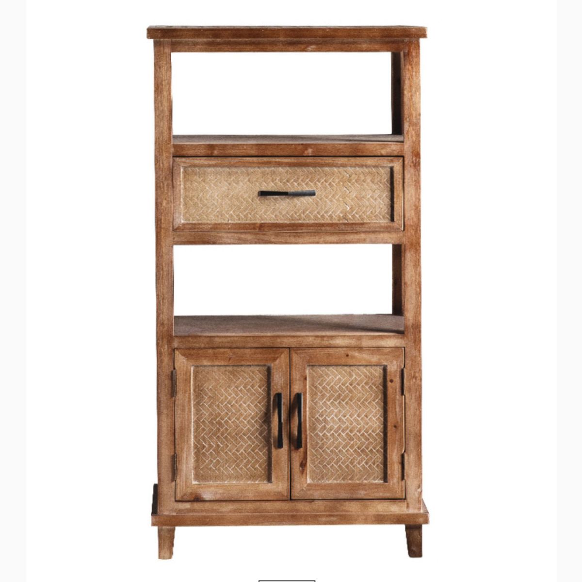 Industrial Solid Wood Side Cabinet Distressed Wood Accent Cabinet