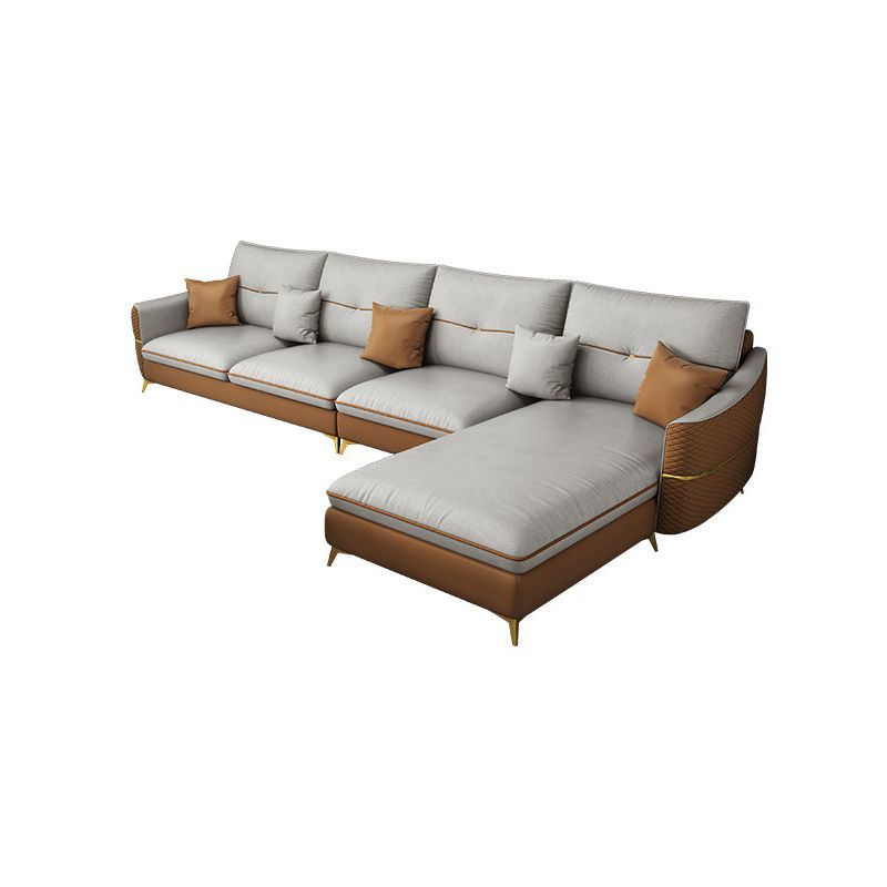 ARME SLOPED Sectional Sectional Modern 5 places en cuir en cuir
