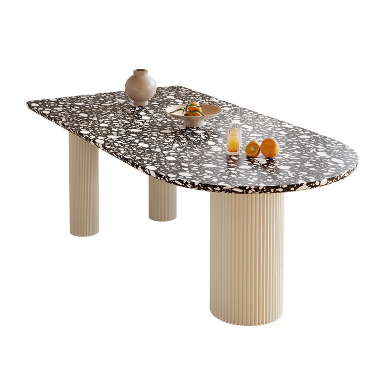 Free Form Contemporary Dining Table for Home Stone Dinette Table with 3 Legs Clearhalo 'Dining Tables & Seating' 'Dining Tables' 'dining_table' 'furn' 'furn_dining_table' 'Furniture' 'Kitchen & Dining Furniture' 1200x1200_b7debe81-b49e-46f2-802b-55e6b963b375