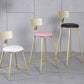 Glam Armless Backrest Counter Stool Steel Cafe Bar Stool with Velvet Cushion and Pedal Clearhalo 'Bar Furniture' 'Bar Stools' 'bar_stools' 'furn' 'furn_bar_stools' 'furniture_bar_stools' 'Kitchen & Dining Furniture' 'kitchen&dining_furn' 'kitchen' 'kitchen_furn' Furniture' 1200x1200_b7df36a8-c1e4-447b-ad7e-9627d2df3fad