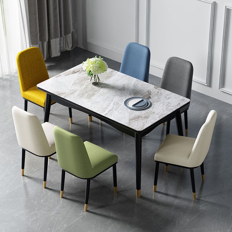 Industrial Sintered Stone Top Standard Dining Table Rectangle Dining Table for Kitchen Clearhalo ' dining_table' 'Dining Tables & Seating' 'Dining Tables' 'furn' 'furn_dining_table' 'Furniture' 'furniture_dining_table' 'Kitchen & Dining Furniture' 'kitchen&dining_furn' 'kitchen' 'kitchen_dining_table' 1200x1200_b7e009aa-28e3-4dee-a384-7e494dde6d40