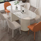 Oval Sintered Stone Dining Table Modern Table in White with Metal Double Pedestal Clearhalo ' dining_table' 'Dining Tables & Seating' 'Dining Tables' 'furn' 'furn_dining_table' 'Furniture' 'furniture_dining_table' 'Kitchen & Dining Furniture' 'kitchen&dining_furn' 'kitchen' 'kitchen_dining_table' 1200x1200_b7e0dc6f-63de-4e73-a6c8-f1d8a927cb89
