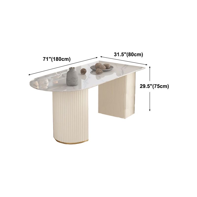 Traditional Luxury Dining Table Sintered Stone Table for Home Clearhalo 'Dining Tables & Seating' 'Dining Tables' 'dining_table' 'furn' 'furn_dining_table' 'Furniture' 'Kitchen & Dining Furniture' 1200x1200_b7e16766-479b-4942-b022-07a8b9c3a067