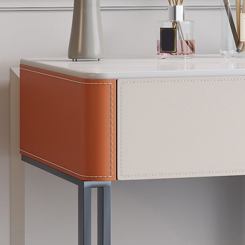 Glam Slate Top Vanity Dressing Table Solid Wood Vanity Makeup Table Set