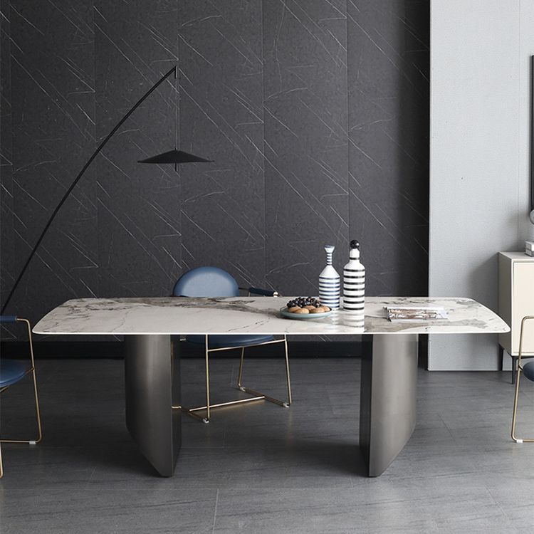 Metal Traditional Luxury Rectangle Table Sintered Stone Indoor Table for Dining Room Clearhalo ' dining_table' 'Dining Tables & Seating' 'Dining Tables' 'furn' 'furn_dining_table' 'Furniture' 'furniture_dining_table' 'Kitchen & Dining Furniture' 'kitchen&dining_furn' 'kitchen' 'kitchen_dining_table' 1200x1200_b7e2eb65-4feb-4c2a-8cd7-94841856ccd0