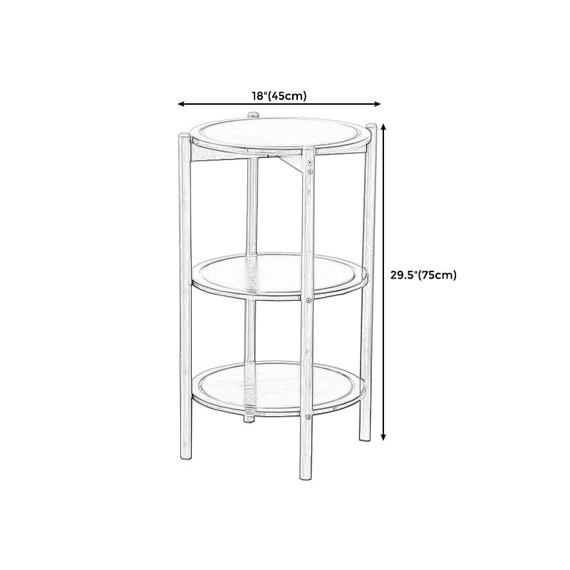 Modern Round Wood Side Table with 4 Legs and Storage for Living Room Clearhalo 'Coffee & Accent Tables' 'End & Side Tables' 'end_side_table' 'end_side_tables' 'furn' 'furn_end_side_tables' 'Furniture' 'furniture_end_side_table' 'Living Room Furniture' 1200x1200_b7e31dc1-f685-4e47-ae99-38b92a0867f0