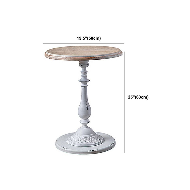 Pedestal Round Side End Table Rustic Distressed Side End Table