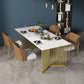 Glam 1/5 Pieces Dining Set Rectangle Stone Dining Table for Dining Room Clearhalo 'Dining Room Sets' 'Dining Tables & Seating' 'dining_room_set' 'furn' 'furn_dining_room_set' 'Furniture' 'furniture_dining_room_set' 'Kitchen & Dining Furniture' 1200x1200_b7e39487-0e42-41cd-96ed-307fb705e815