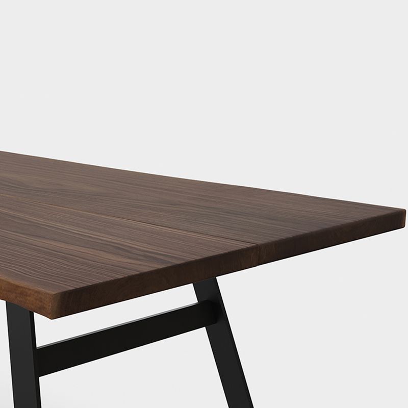 Brown Solid Wood Top Dining Table Rectangle Kitchen Dinette Table Clearhalo 'Dining Tables & Seating' 'Dining Tables' 'dining_table' 'furn' 'furn_dining_table' 'Furniture' 'Kitchen & Dining Furniture' 1200x1200_b7e3bacd-663d-49b4-b748-5d358aca83cd