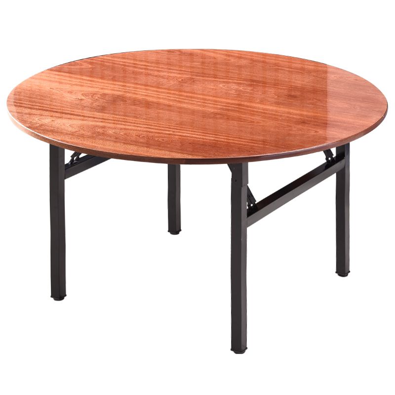 Simplicity Home Solid Wood Dining Table Round Shape Dining Table with Metallic Base Clearhalo ' dining_table' 'Dining Tables & Seating' 'Dining Tables' 'furn' 'furn_dining_table' 'Furniture' 'furniture_dining_table' 'Kitchen & Dining Furniture' 'kitchen&dining_furn' 'kitchen' 'kitchen_dining_table' 1200x1200_b7e54677-d7f5-487c-8611-5d42b7858544
