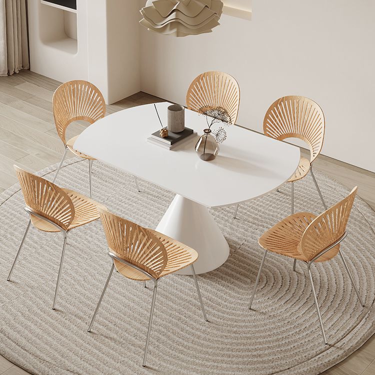 Contemporáneo 1/4/5/7 Muebles de muebles de piedra redonda colocada en blanco