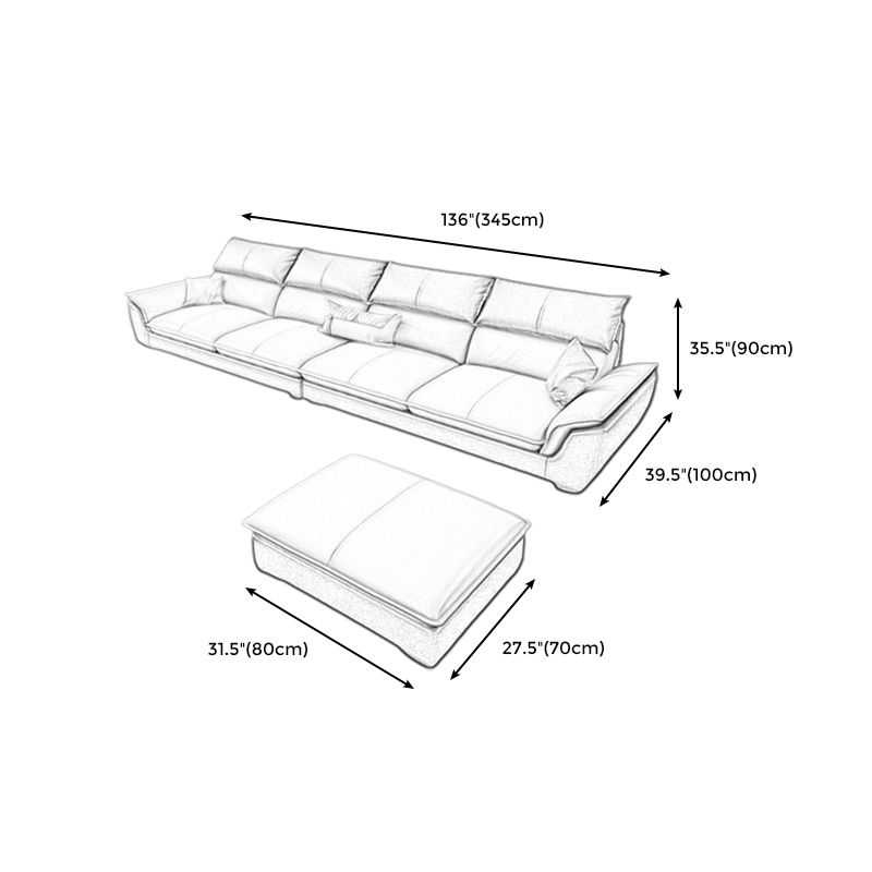 Modern Pillow Top Arm Sectional Sofa 35.43"HCushion Back Sofa Clearhalo 'furn' 'furn_sectionals' 'Furniture' 'furniture_sectionals' 'Living Room Furniture' 'Sectionals' 1200x1200_b7e71514-4f51-4fc1-aeaf-5afe33460688
