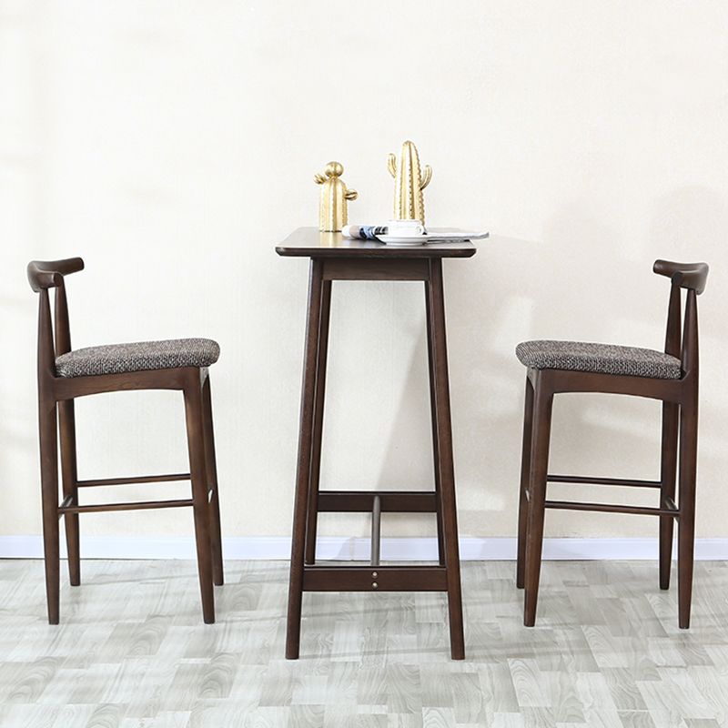 Modern vast hout bistro accent eettafel rechthoek indoor patio balk tafel