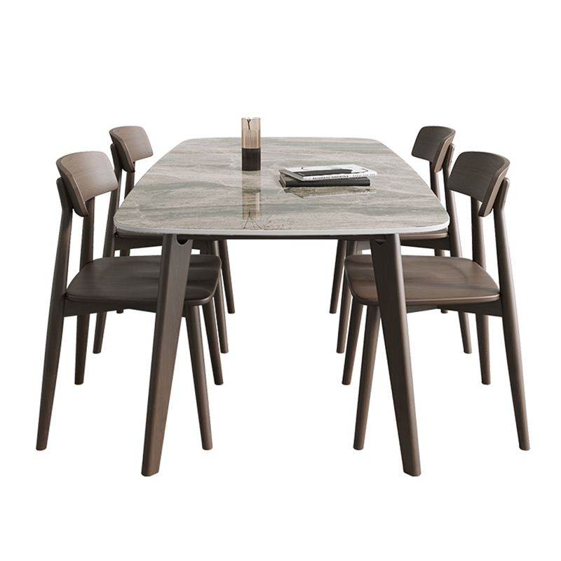 Rectangle Dining Table Oak Solid Wood Base Dining Table with 4 Legs Clearhalo 'Dining Tables & Seating' 'Dining Tables' 'dining_table' 'furn' 'furn_dining_table' 'Furniture' 'Kitchen & Dining Furniture' 1200x1200_b7e77512-1b6d-46c3-81ef-f74976a64278