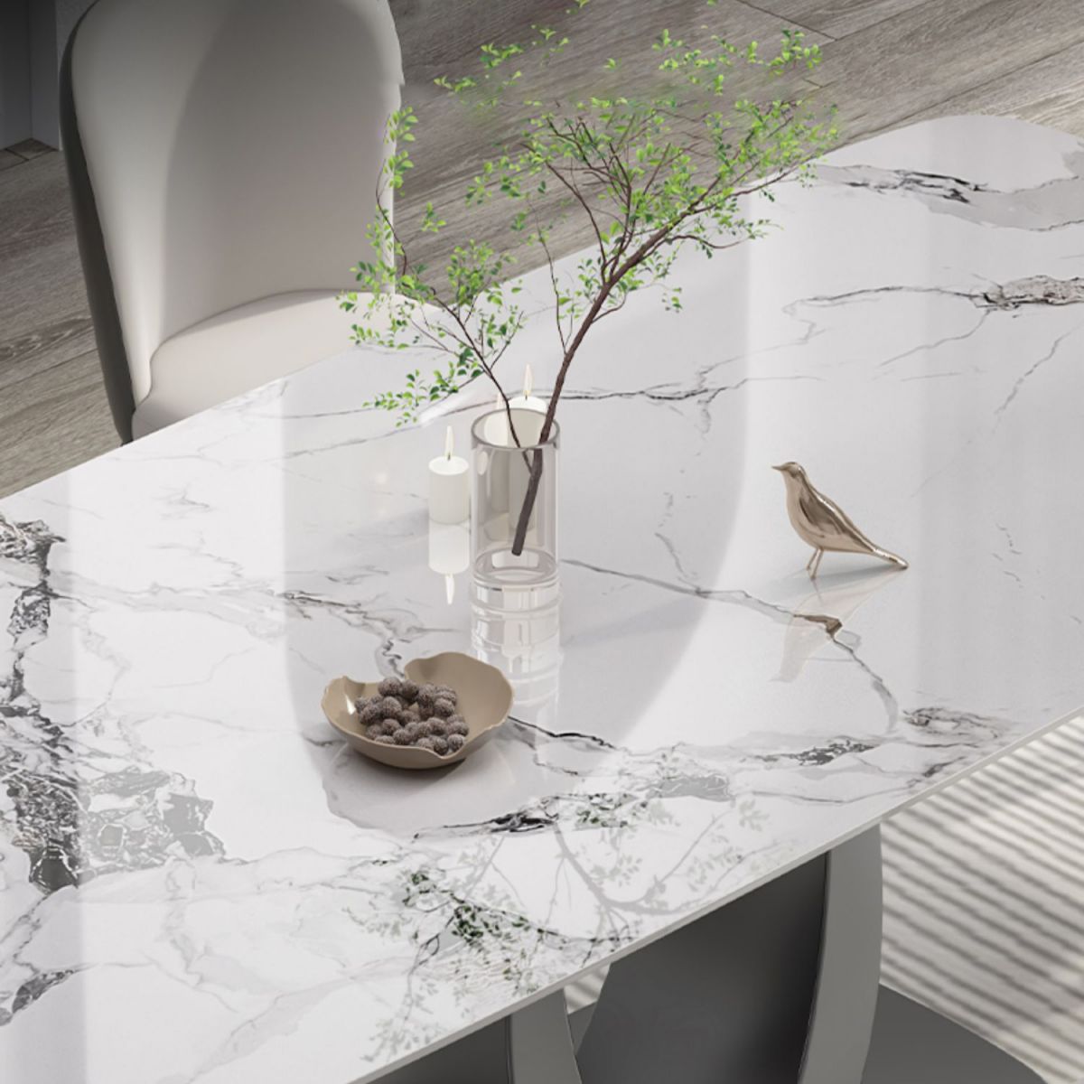 Modern 1/2/5/7 Pieces Rectangle Dining Set Sintered Stone Top Dinette Table Set Clearhalo 'Dining Room Sets' 'Dining Tables & Seating' 'dining_room_set' 'furn' 'furn_dining_room_set' 'Furniture' 'Kitchen & Dining Furniture' 1200x1200_b7ea3ced-2005-41bf-836d-dab0f4b73973